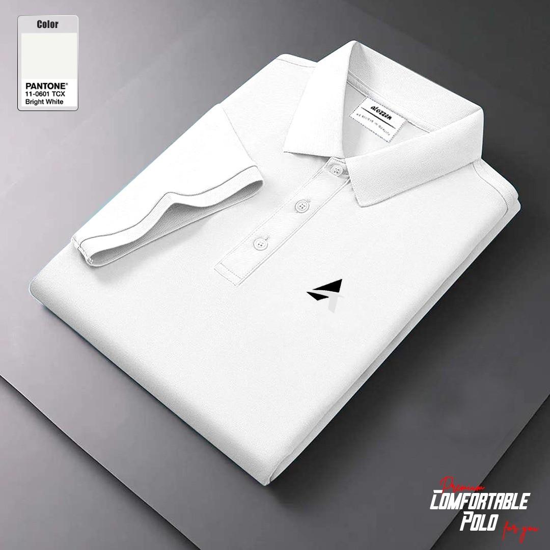 Men's Short Sleeve Premium Quality Cotton Polo T-Shirt -white