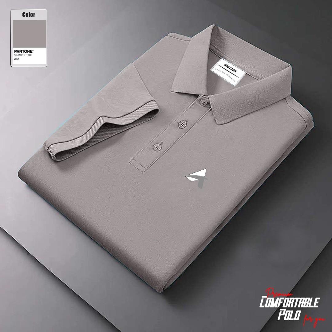 Men's Short Sleeve 100% Cotton Premium Quality Polo T-Shirt - Ash
