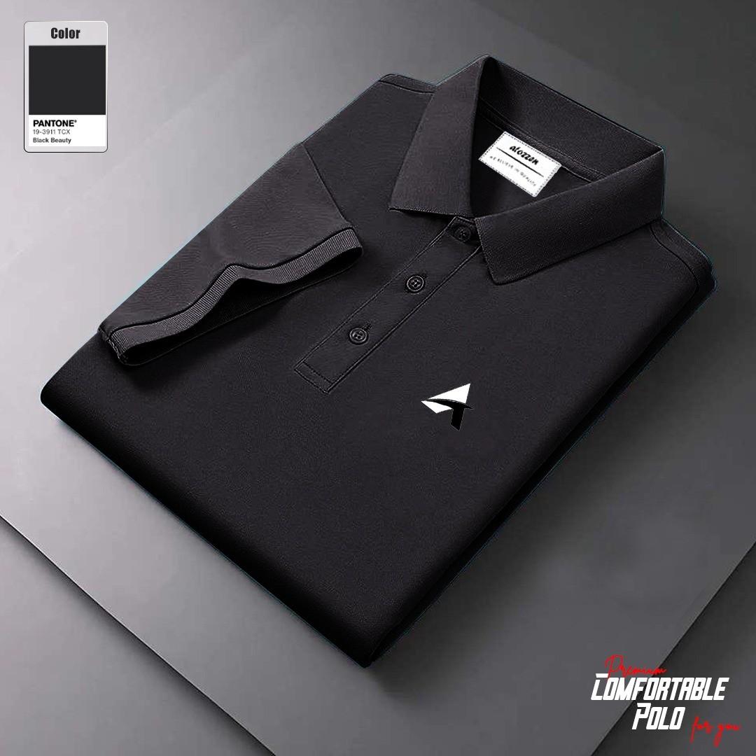 Men's Short Sleeve 100% Cotton Premium Quality Polo T-Shirt - Black