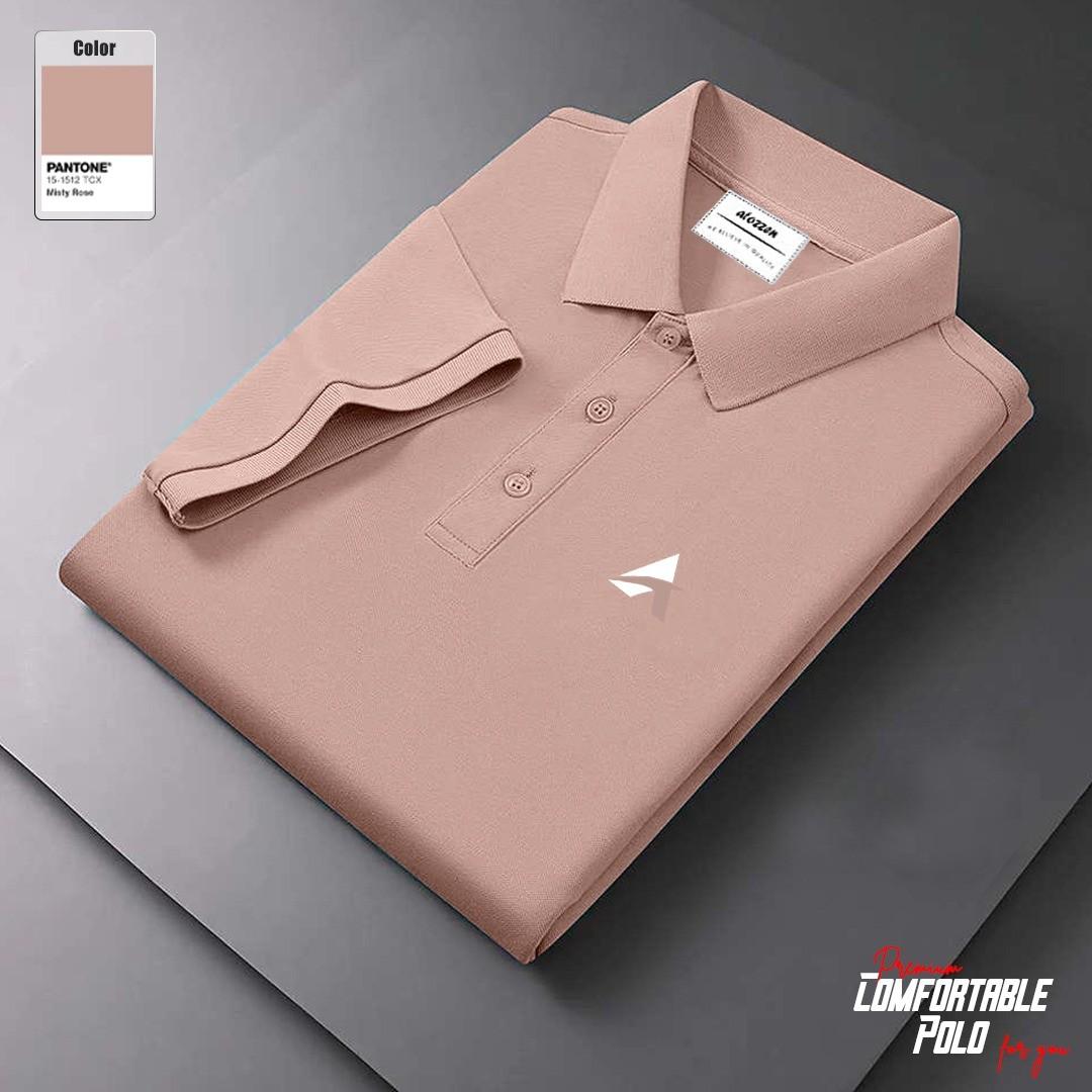Men's Short Sleeve 100% Cotton Premium Quality Polo T-Shirt - Pink